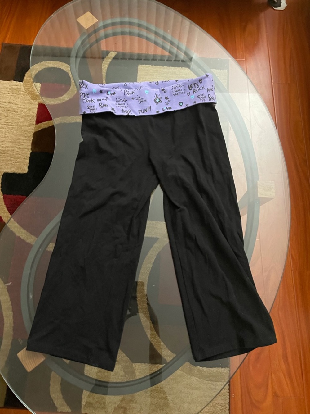 victoria’s secret pink fold over yoga pants